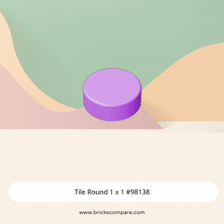 Tile Round 1 x 1 #98138  - 324-Medium Lavender