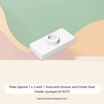 Plate Special 1 x 2 with 1 Stud with Groove and Inside Stud Holder (Jumper) #15573 - 1-White