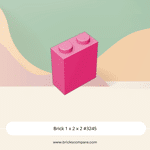 Brick 1 x 2 x 2 #3245 - 221-Dark Pink