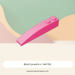 Brick Curved 6 x 1 #41762 - 221-Dark Pink