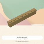 Brick 1 x 8 #3008 - 138-Dark Tan