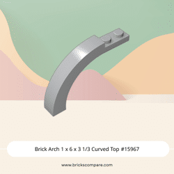 Brick Arch 1 x 6 x 3 1/3 Curved Top #15967 - 194-Light Bluish Gray