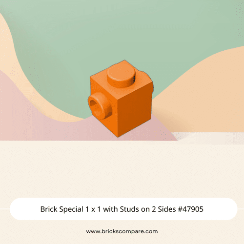 Brick Special 1 x 1 with Studs on 2 Sides #47905 - 106-Orange