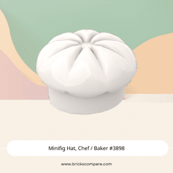 Minifig Hat, Chef / Baker #3898 - 1-White