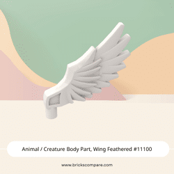 Animal / Creature Body Part, Wing Feathered #11100  - 1-White