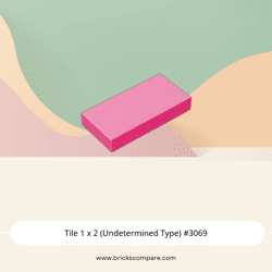 Tile 1 x 2 (Undetermined Type) #3069 - 221-Dark Pink