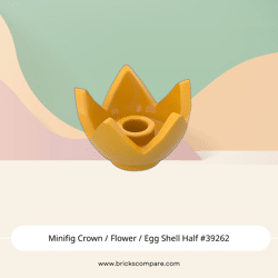 Minifig Crown / Flower / Egg Shell Half #39262 - 191-Bright Light Orange