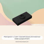 Plate Special 1 x 2 with 1 Stud with Groove and Inside Stud Holder (Jumper) #15573 - 26-Black