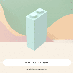 Brick 1 x 2 x 3 #22886 - 323-Light Aqua