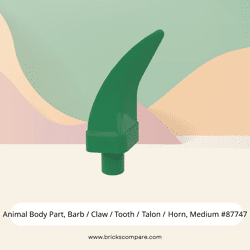 Animal Body Part, Barb / Claw / Tooth / Talon / Horn, Medium #87747 - 28-Green