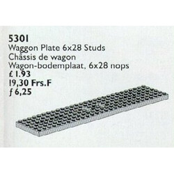 Lego 5301 Wagon / Carriage Plate 6 x 28, Grey