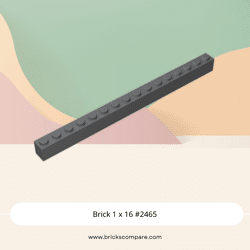 Brick 1 x 16 #2465 - 199-Dark Bluish Gray