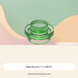 Plate Round 1 x 1 #6141 - 311-Trans-Bright Green