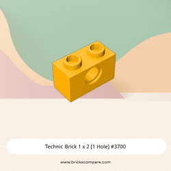 Technic Brick 1 x 2 [1 Hole] #3700 - 191-Bright Light Orange