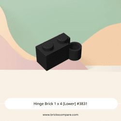 Hinge Brick 1 x 4 [Lower] #3831 - 26-Black