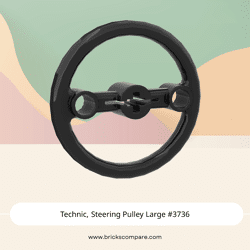 Technic, Steering Pulley Large #3736  - 26-Black