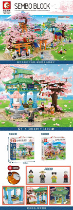 SEMBO 601149 Japanese style cherry blossom scene