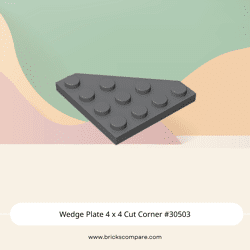 Wedge Plate 4 x 4 Cut Corner #30503 - 199-Dark Bluish Gray