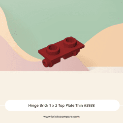 Hinge Brick 1 x 2 Top Plate Thin #3938 - 154-Dark Red