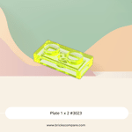 Plate 1 x 2 #3023 - 49-Trans Neon Green