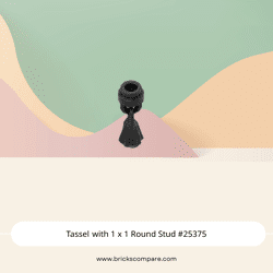 Tassel with 1 x 1 Round Stud #25375 - 26-Black
