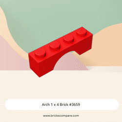 Arch 1 x 4 Brick #3659 - 21-Red