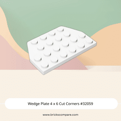 Wedge Plate 4 x 6 Cut Corners #32059 - 1-White