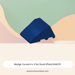 Wedge Curved 4 x 3 No Studs [Plain] #64225 - 140-Dark Blue