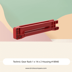 Technic Gear Rack 1 x 14 x 2 Housing #18940 - 21-Red