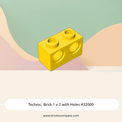 Technic, Brick 1 x 2 with Holes #32000 - 24-Yellow