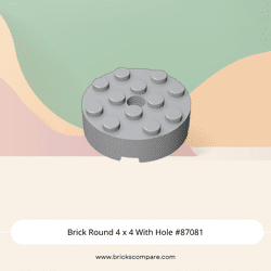 Brick Round 4 x 4 With Hole #87081 - 194-Light Bluish Gray