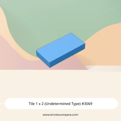 Tile 1 x 2 (Undetermined Type) #3069 - 102-Medium Blue