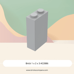 Brick 1 x 2 x 3 #22886 - 194-Light Bluish Gray