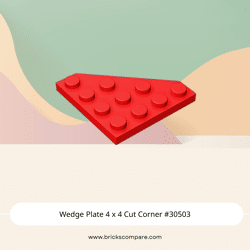 Wedge Plate 4 x 4 Cut Corner #30503 - 21-Red