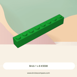 Brick 1 x 8 #3008 - 28-Green