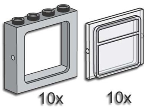 Lego 3733 Train windows