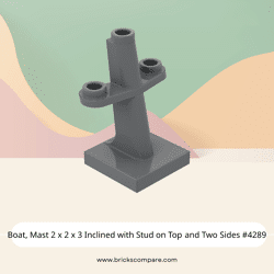 Boat, Mast 2 x 2 x 3 Inclined with Stud on Top and Two Sides #4289 - 199-Dark Bluish Gray