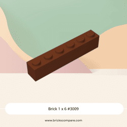 Brick 1 x 6 #3009 - 192-Reddish Brown