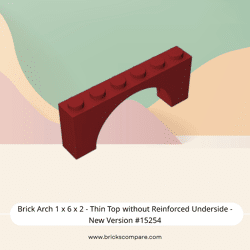 Brick Arch 1 x 6 x 2 - Thin Top without Reinforced Underside - New Version #15254  - 154-Dark Red
