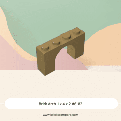 Brick Arch 1 x 4 x 2 #6182 - 138-Dark Tan