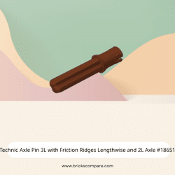 Technic Axle Pin 3L with Friction Ridges Lengthwise and 2L Axle #18651 - 192-Reddish Brown