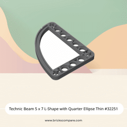 Technic Beam 5 x 7 L-Shape with Quarter Ellipse Thin #32251 - 199-Dark Bluish Gray