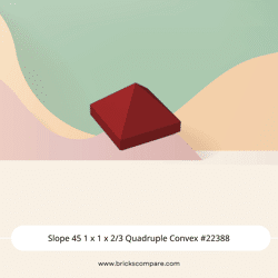Slope 45 1 x 1 x 2/3 Quadruple Convex #22388 - 154-Dark Red