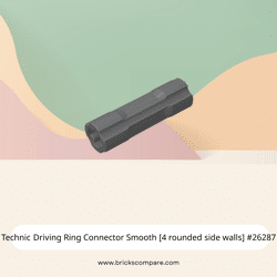 Technic Driving Ring Connector Smooth [4 rounded side walls] #26287 - 199-Dark Bluish Gray