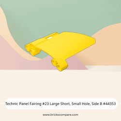 Technic Panel Fairing #23 Large Short, Small Hole, Side B #44353  - 24-Yellow