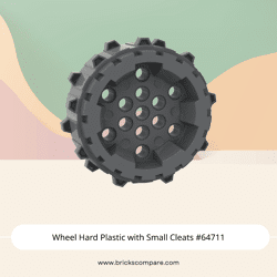 Wheel Hard Plastic with Small Cleats #64711 - 199-Dark Bluish Gray