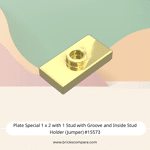 Plate Special 1 x 2 with 1 Stud with Groove and Inside Stud Holder (Jumper) #15573 - 310-Plating Gold