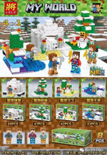 LELE 33263-3 Minecraft: Scene 4 Snow Castles, Snow Woods, Snow Guards, Snow Thrones