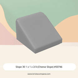 Slope 30 1 x 1 x 2/3 (Cheese Slope) #50746 - 315-Flat Silver
