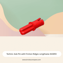 Technic Axle Pin with Friction Ridges Lengthwise #43093  - 21-Red